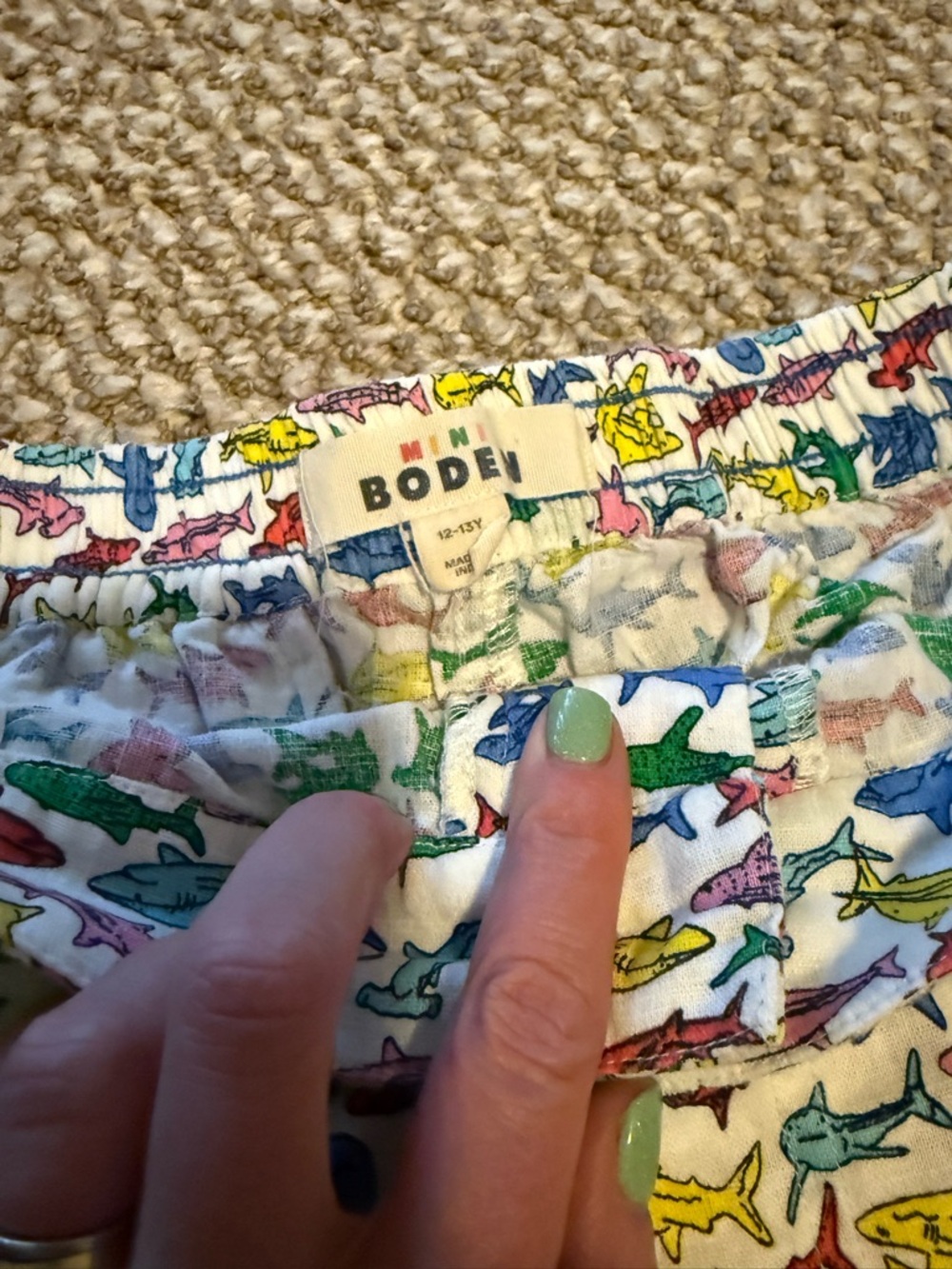 Mini Boden Cotton Linen Shorts Multi Micro Sharks 12-13Y - Picture 3 of 6